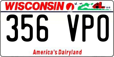 WI license plate 356VPO