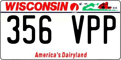 WI license plate 356VPP