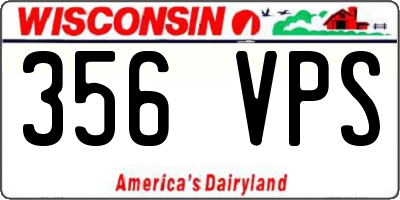 WI license plate 356VPS