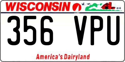 WI license plate 356VPU