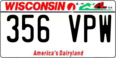 WI license plate 356VPW