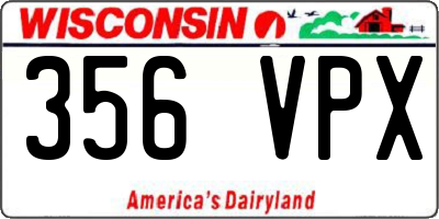 WI license plate 356VPX