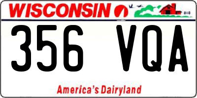 WI license plate 356VQA