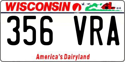 WI license plate 356VRA