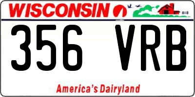 WI license plate 356VRB