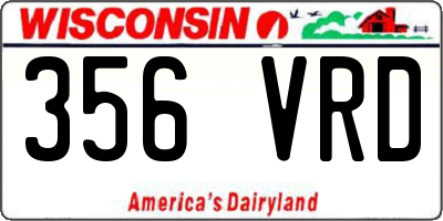 WI license plate 356VRD