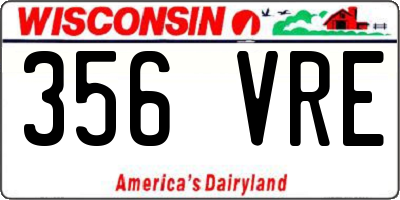 WI license plate 356VRE