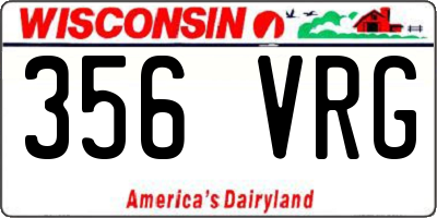 WI license plate 356VRG