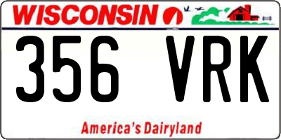 WI license plate 356VRK