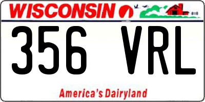 WI license plate 356VRL