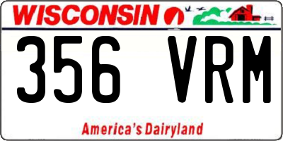 WI license plate 356VRM