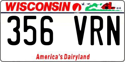 WI license plate 356VRN