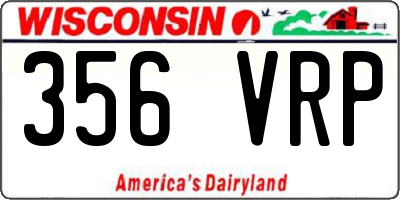 WI license plate 356VRP