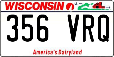 WI license plate 356VRQ
