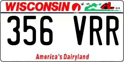 WI license plate 356VRR