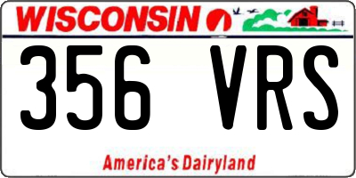 WI license plate 356VRS