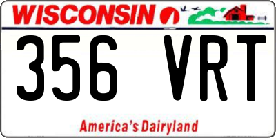 WI license plate 356VRT