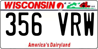 WI license plate 356VRW