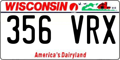 WI license plate 356VRX