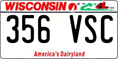 WI license plate 356VSC