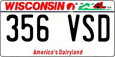 WI license plate 356VSD