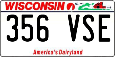 WI license plate 356VSE