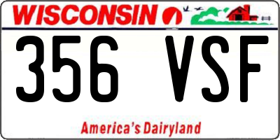 WI license plate 356VSF