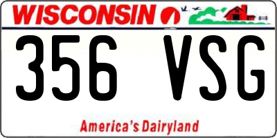 WI license plate 356VSG