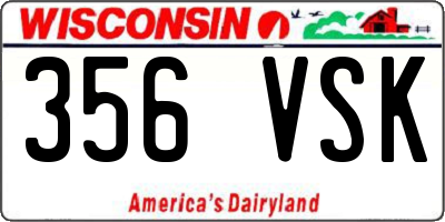WI license plate 356VSK