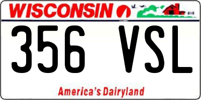 WI license plate 356VSL
