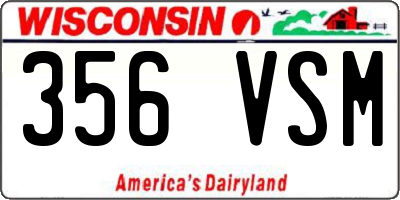 WI license plate 356VSM