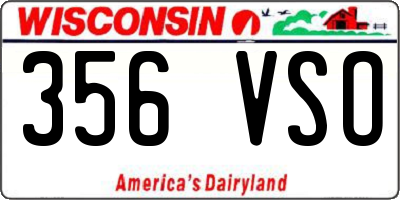 WI license plate 356VSO