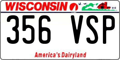 WI license plate 356VSP
