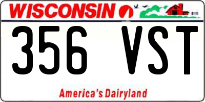 WI license plate 356VST