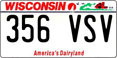 WI license plate 356VSV