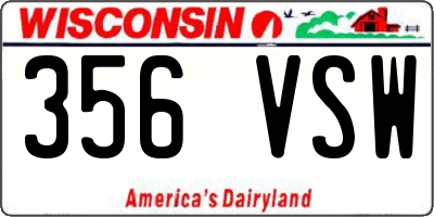WI license plate 356VSW