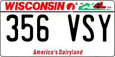 WI license plate 356VSY