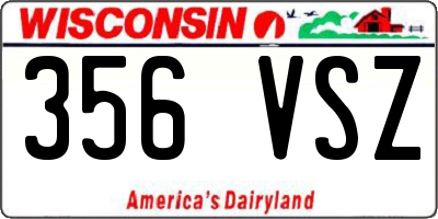 WI license plate 356VSZ