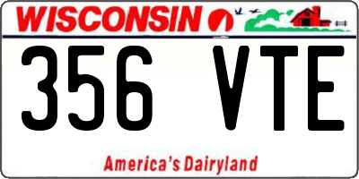 WI license plate 356VTE