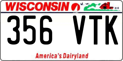 WI license plate 356VTK
