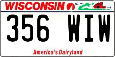 WI license plate 356WIW