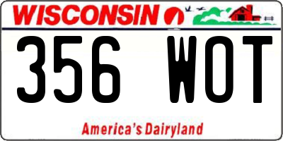 WI license plate 356WOT