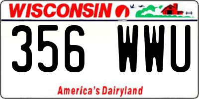 WI license plate 356WWU