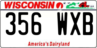 WI license plate 356WXB