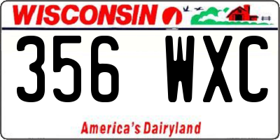 WI license plate 356WXC