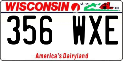WI license plate 356WXE