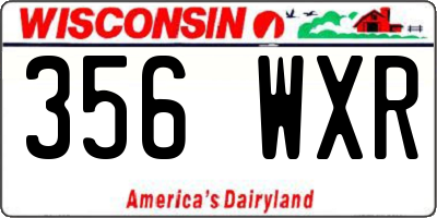 WI license plate 356WXR