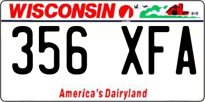 WI license plate 356XFA