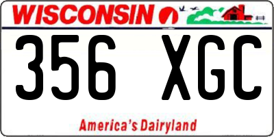 WI license plate 356XGC