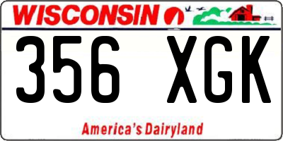 WI license plate 356XGK